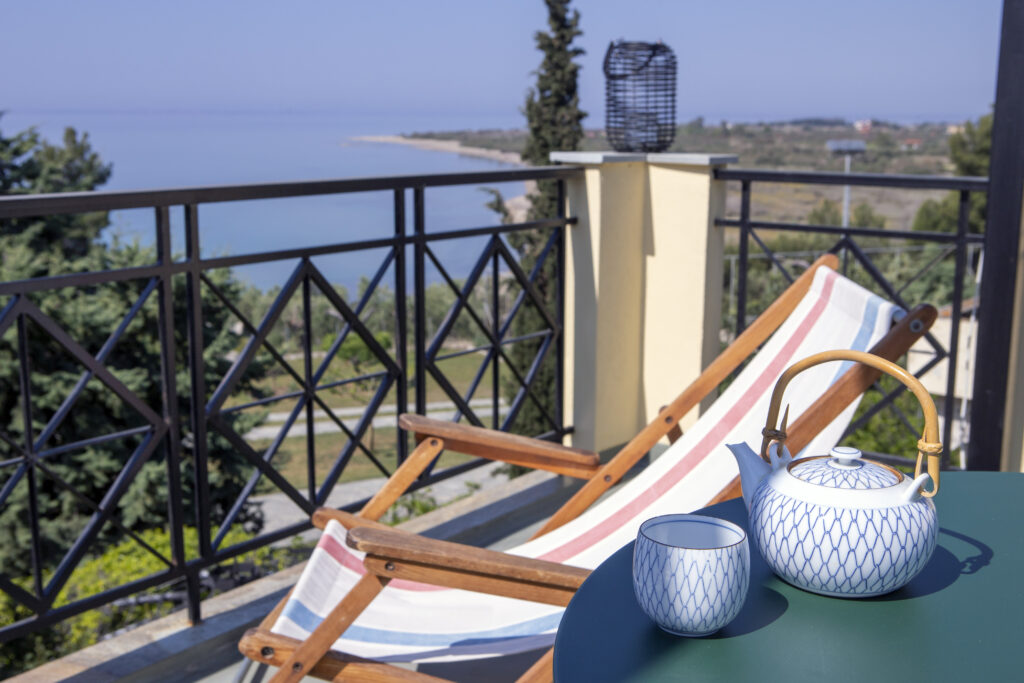 peaceful beachfront stay in Sithonia Greece with rooftop terrace